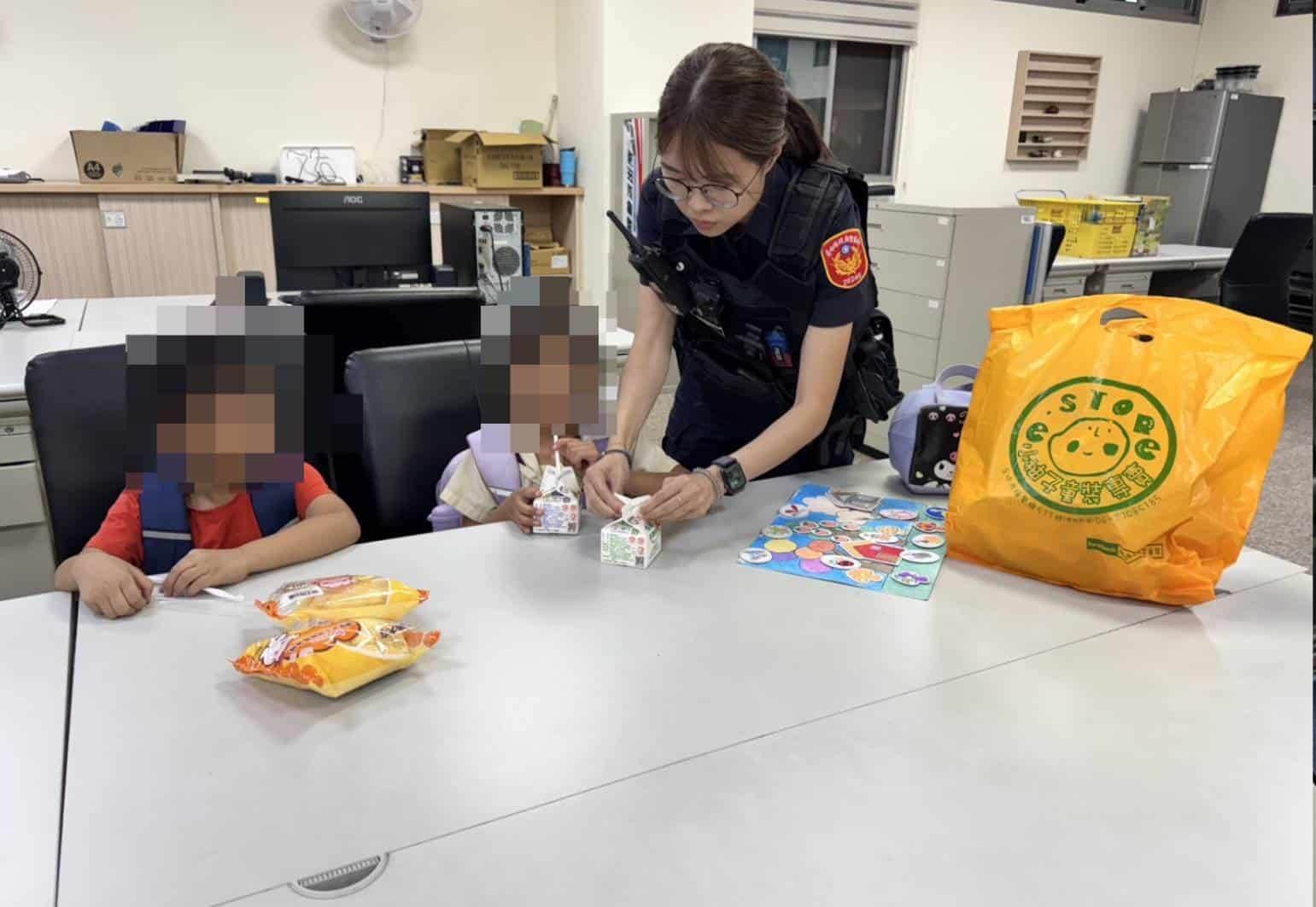姐弟放學滯留校園餓肚子　大雅警暖心購麵包牛奶助返家