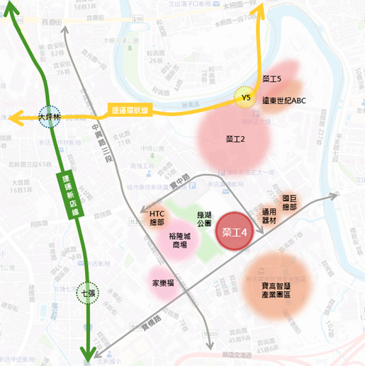 圖1 新店榮工單元4周邊發展示意圖